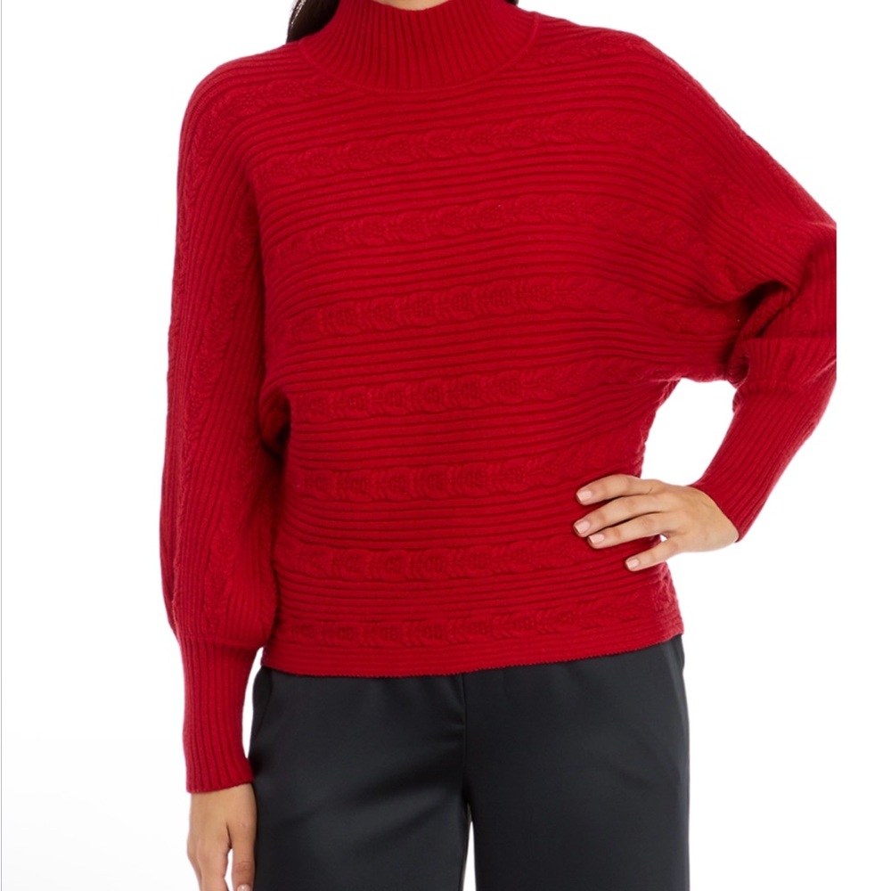 Cupio Scarlet Textured Cowl Sweater